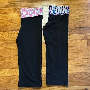 Pink women’s Black Leggings - size S and size M - slightly faded